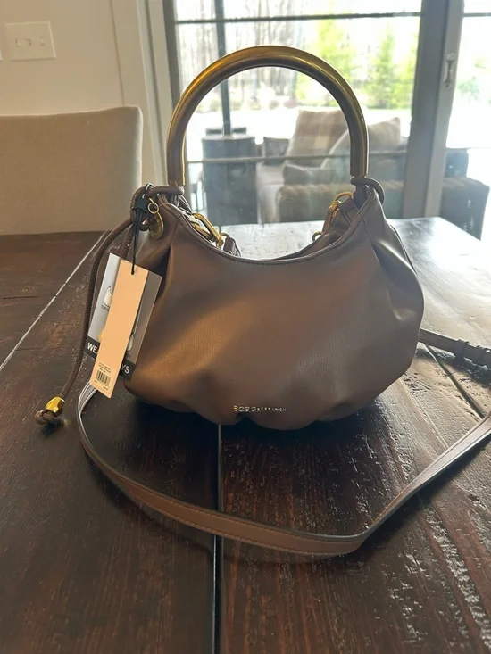 NWT BCBGeneration Chocolate Faux Leather Metal Handle Hobo
Shoulder Bag. - Picture 2 of 7